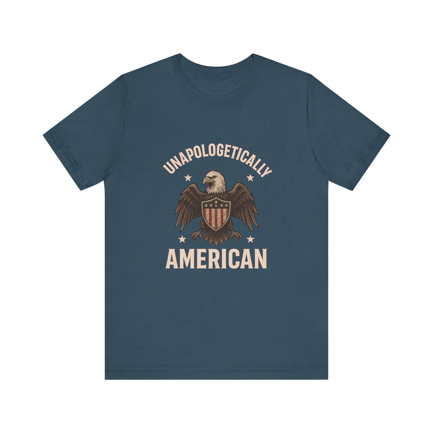 Unapologetically American Tee, Patriotic Shirt, Unisex Tee, Fourth of July Apparel, Eagle Graphic Tee, Independence Day T-shirt