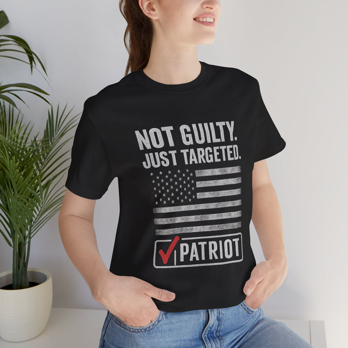 Not Guilty Just Targeted Patriot Flag T-Shirt
